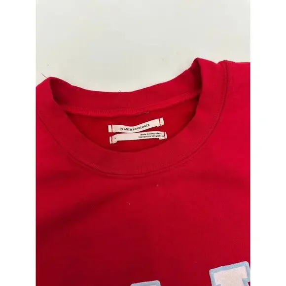 Anthropolologie red milan crewneck sweatshirt size large - Picture 5 of 6